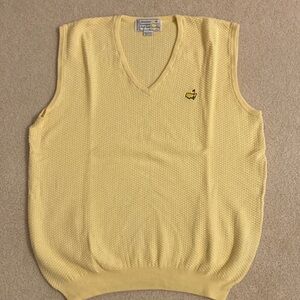 Ladies XL Yellow V-Neck Sweater Vest from The Masters Golf Tournament